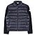 Moncler Men's High Neck Knit Mix Padded Zip Jacket Blue