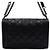 Chanel Bolsa de ombro e transversal com aba e corrente prateada Preto - vista 4