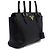 Prada Mala Tote e Mala de Ombro com Alça de Mão em Saffiano Preto e Logótipo Dourado - vista 3
