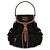 Miu Miu Leinwand-Leder-Rucksack Schwarz