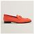 Hermès Mocassino Paris Suede Orange Rosso - vista 3