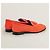 Hermès Mocassino Paris Suede Orange Rosso - vista 4