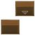 Prada Triangle Logo Lina Nylon Leather Card Holder Brown
