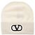 Valentino Berretto in lana da donna Signature Logo LZC Bianco - vista 8