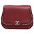 Chanel Borsa a tracolla in pelle bordeaux con patta e catena