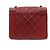 Chanel Bolsa de ombro de pele de cordeiro acolchoada com aba e corrente vermelha Vermelho - vista 3
