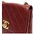 Chanel Bolsa de ombro de pele de cordeiro acolchoada com aba e corrente vermelha Vermelho - vista 9