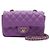 Chanel Mini borsa a tracolla Classic Flap in pelle d'agnello viola con catena oro champagne Porpora - vista 2