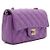 Chanel Mini borsa a tracolla Classic Flap in pelle d'agnello viola con catena oro champagne Porpora - vista 4