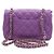 Chanel Mini borsa a tracolla Classic Flap in pelle d'agnello viola con catena oro champagne Porpora - vista 5