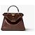 Fendi Borsa Peekaboo See Mini Bag Marrone - vista 5
