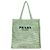 Prada Gehäkelte Tote Bag mit besticktem Logo Mintgrün