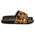 Ciabatte Versace stampate nere e oro Nero