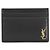 Saint Laurent Kartenetui mit goldenem Logo schwarz