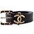 Chanel Damengürtel aus schwarzem Leder mit goldfarbenem CC-Logo - Ansicht 4