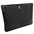 Chanel Clutch Caviar Chevron New Medium Nero - vista 3