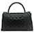 Chanel Borsa Medium Flap Coco Handle in Caviar Nero - vista 4