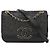 Chanel Borsa a tracolla con patta a chevron nera Nero