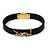 Saint Laurent Bracelete de couro Cassandra Monogram Opium banhado a ouro - vista 2