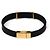Saint Laurent Bracelete de couro Cassandra Monogram Opium banhado a ouro - vista 4