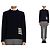 Thom Browne Diagonaler Wollkragen Navy Silber