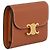 Céline Cartera con solapa de piel de cordero lisa Castaño - vista 2