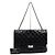 Chanel Große Vintage-Schultertasche in Schwarz mit silberner Kette