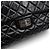 Chanel Große Vintage-Schultertasche in Schwarz mit silberner Kette - Ansicht 10