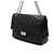 Chanel Große Vintage-Schultertasche in Schwarz mit silberner Kette - Ansicht 2