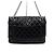 Chanel Große Vintage-Schultertasche in Schwarz mit silberner Kette - Ansicht 4