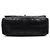 Chanel Große Vintage-Schultertasche in Schwarz mit silberner Kette - Ansicht 8