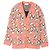 Céline Artist Jacquard gebürsteter Baumwoll-Wollcardigan Rosa Rot