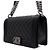 Chanel Borsa a tracolla Medium Flap in pelle Caviar nera Nero - vista 2