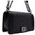 Chanel Borsa a tracolla Medium Flap in pelle Caviar nera Nero - vista 3