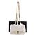 Chanel Mini Bolsa de Ombro com Aba em pele de cordeiro branca com pérolas e ferragens douradas Branco