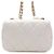 Chanel Mini Bolsa de Ombro com Aba em pele de cordeiro branca com pérolas e ferragens douradas Branco - vista 5
