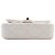 Chanel Mini Bolsa de Ombro com Aba em pele de cordeiro branca com pérolas e ferragens douradas Branco - vista 8