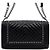 Chanel Borsa a spalla e crossbody Boy Medium in vitello nero con catena argento - vista 5