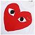 Comme Des Garcons T-Shirt mit kurzen Ärmeln und Big Heart Red Patch Weiß - Ansicht 8