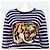 Gucci Tiger Wollstrick mit Marineblau gestreift für Damen - Ansicht 2