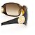 Chanel Occhiali da sole quadrati CC con montatura marrone e oro - vista 4