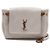 Saint Laurent Borsa a tracolla e spalla Nolita in pelle d'agnello crema con monogramma dorato Bianco