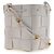 Bottega Veneta Mini Borsa Secchiello Intrecciato Bianco - vista 2