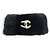 Bracciale rigido in pelliccia di coniglio Chanel Coco Mark Nero Bianco - vista 3