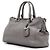 Prada Borsa Tote e Borsa a Tracolla con Doppia Zip in Vitello Morbido Grigio - vista 3