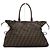Fendi Bolso de hombro Juke de cuero marrón y jacquard FF Logo