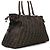 Fendi Bolso de hombro Juke de cuero marrón y jacquard FF Logo - vista 3