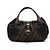 Fendi Borsa Tote Spy Weaving in tela FF e pelle marrone