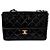 Chanel Borsa a tracolla in pelle verniciata Nero