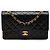 Chanel Black Medium Classic Lambskin Double Flap Nero